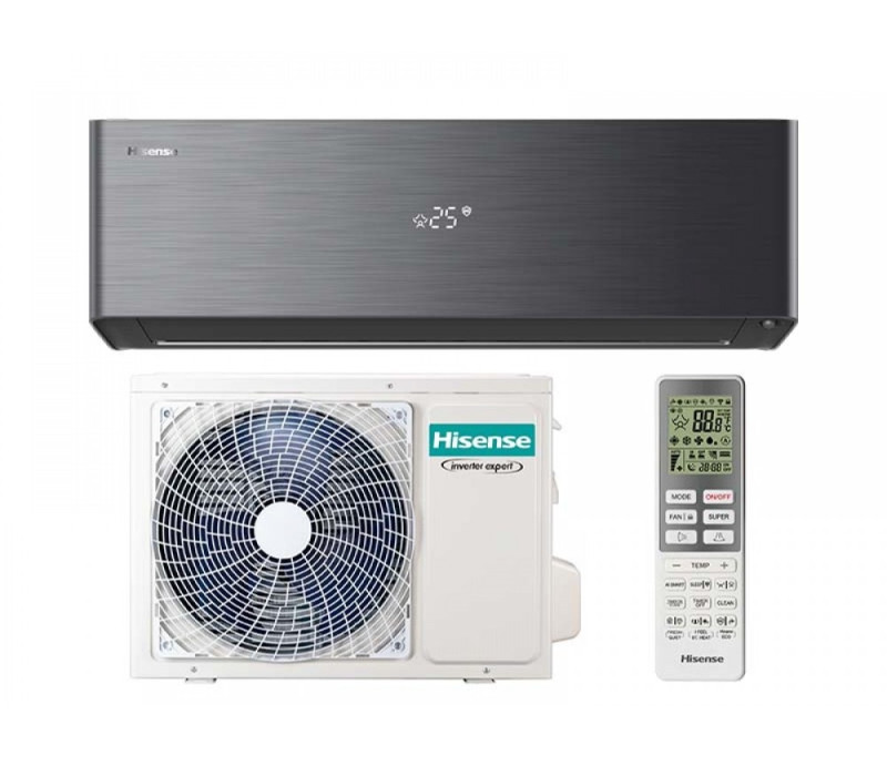 Чорний інверторний кондиціонер Hisense Energy Pro X QH25XV4BG / AS25XU0EW